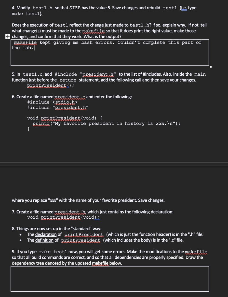Solved Makefile Test1 Test1 O Gcc O Test1 Chegg Com