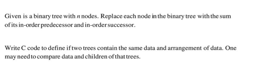Solved Given is a binary tree with n nodes. Replace each | Chegg.com