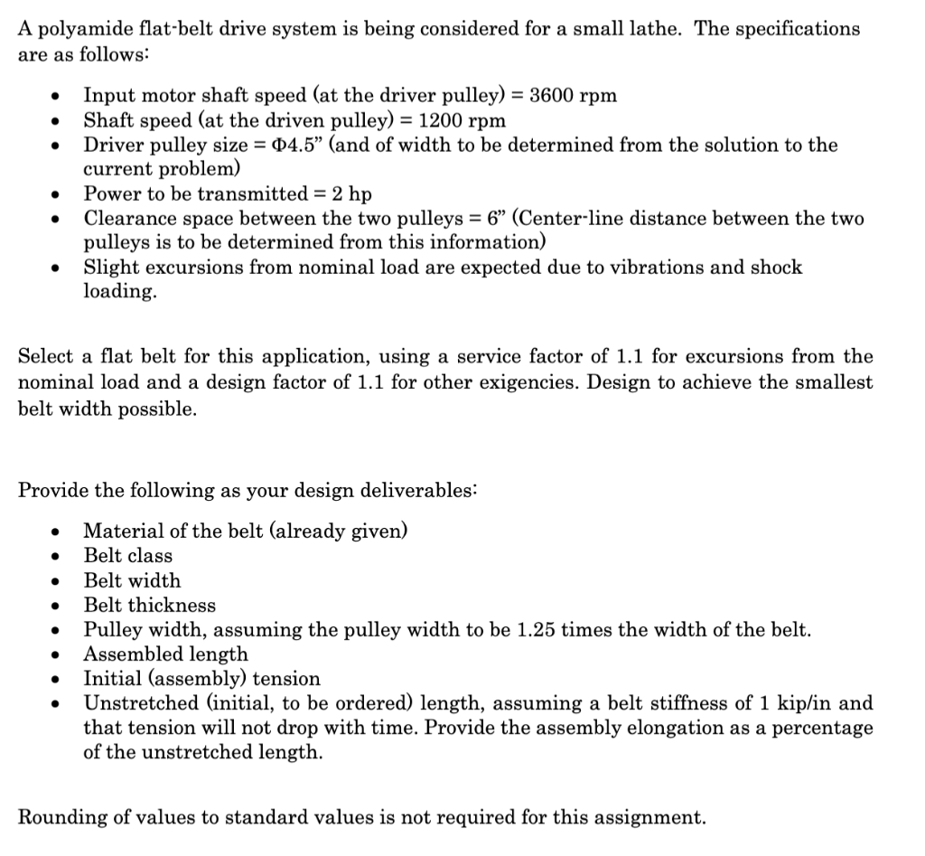 A polyamide flatbelt drive system is being