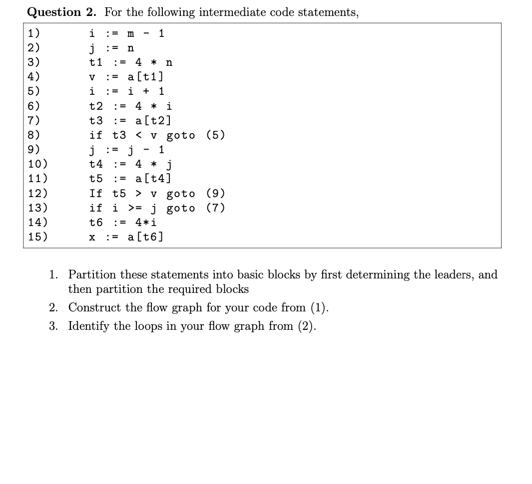 Solved Question 1. For the following program, draw the | Chegg.com
