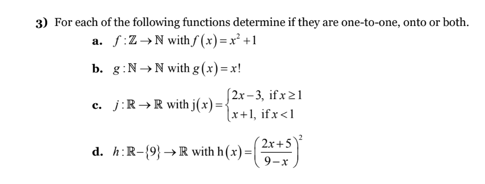 Solved 3 For Each Of The Following Functions Determine I Chegg Com