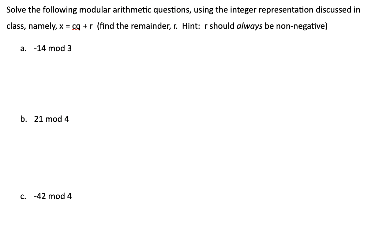 Modular Arithmetic Questions