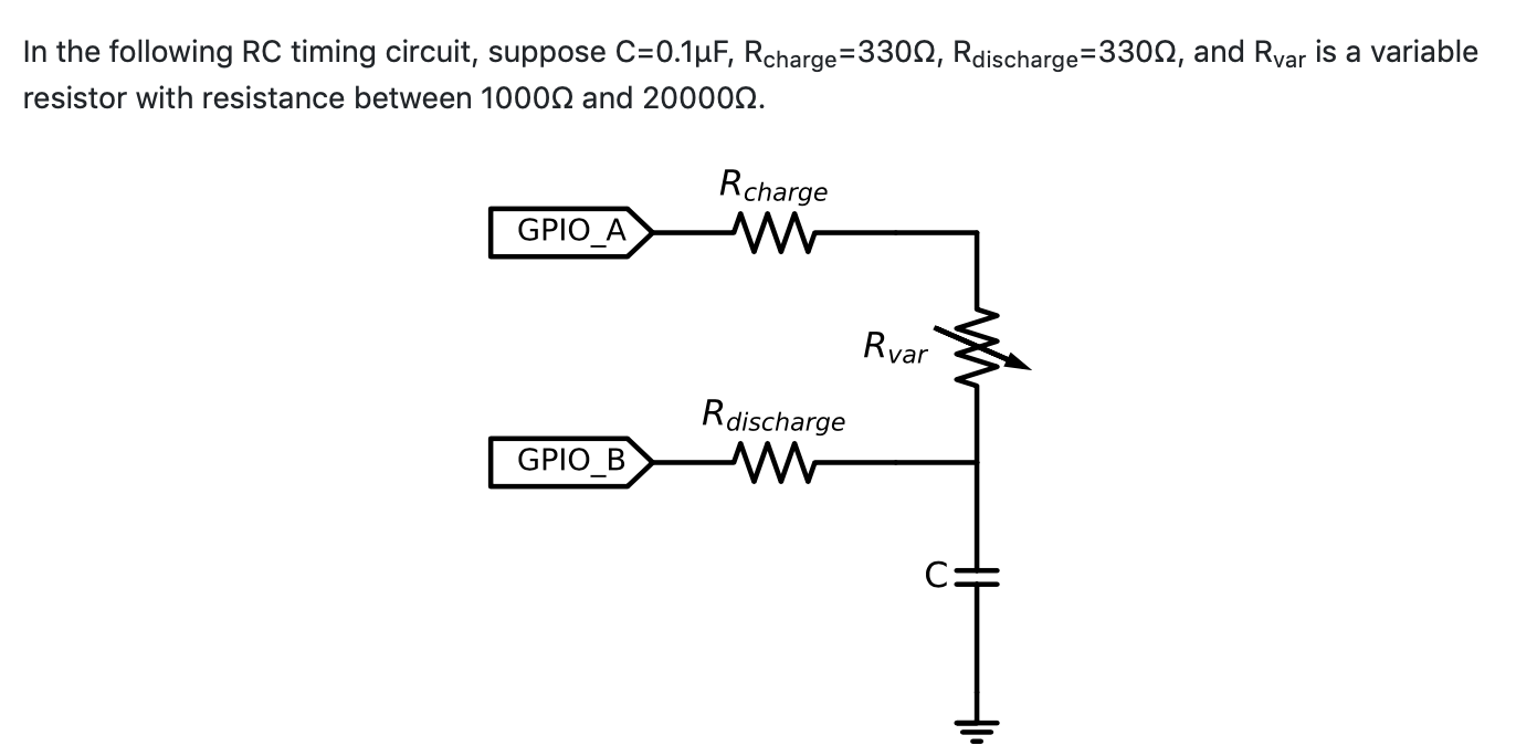 Solved In the following RC timing circuit, suppose C=0.1μF, | Chegg.com