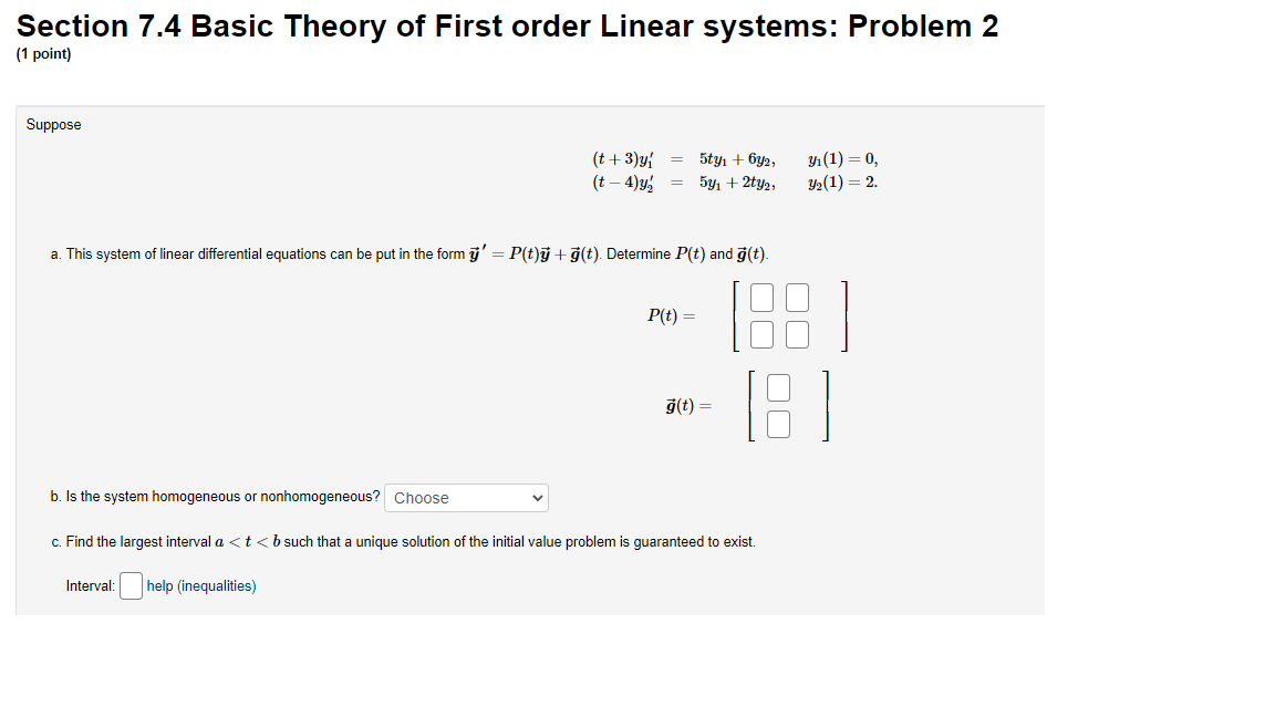 Solved section 7 4 basic theory of first order linear chegg