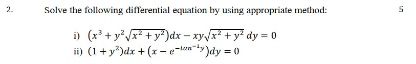 Solved 2. Solve the following differential equation by using | Chegg.com