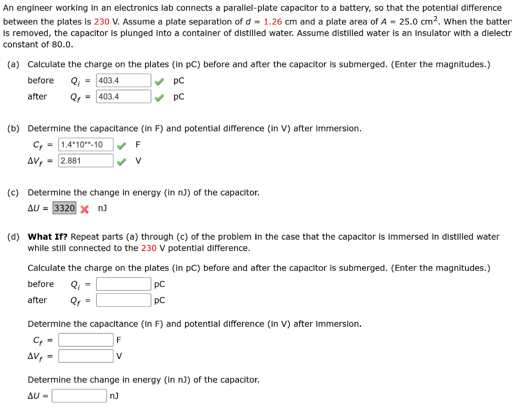 Solved answer D only. What If? Repeat parts (a) through (c) | Chegg.com