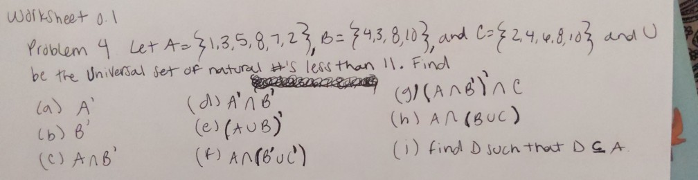 Solved Worksheet 0.1 Problem 4 Let A=31,3,5,8, 7, 2} B = | Chegg.com