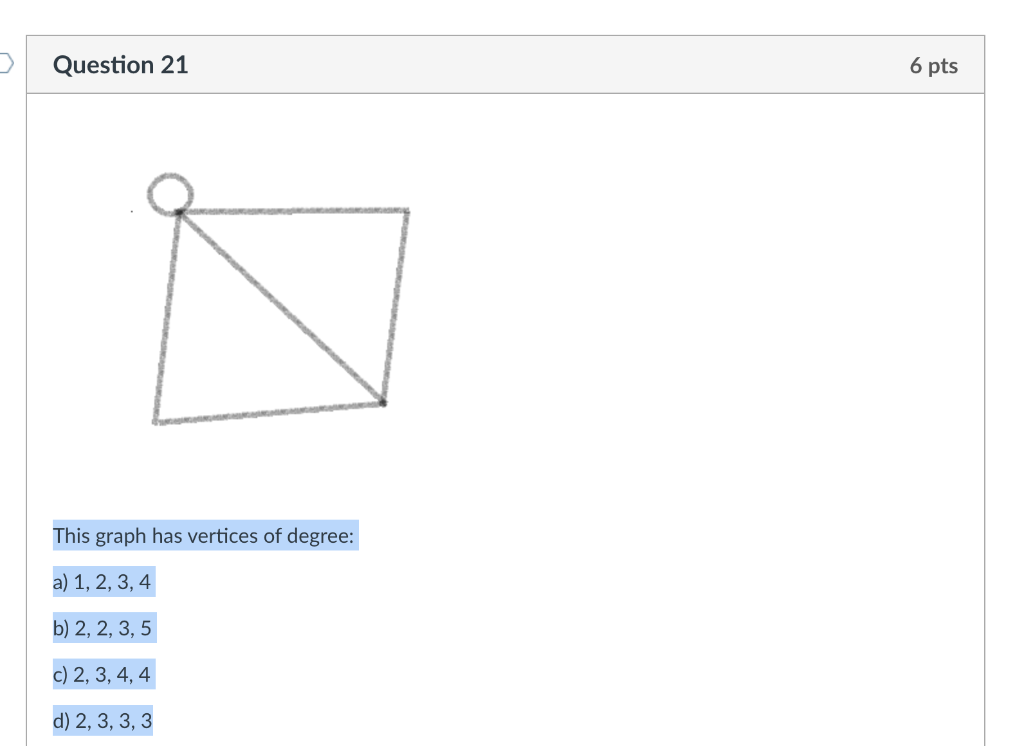 Solved > Question 21 6 pts This graph has vertices of | Chegg.com