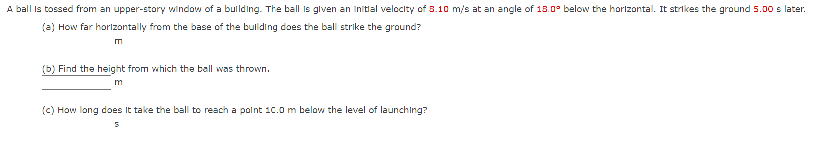Solved A ball is tossed from an upper-story window of a | Chegg.com