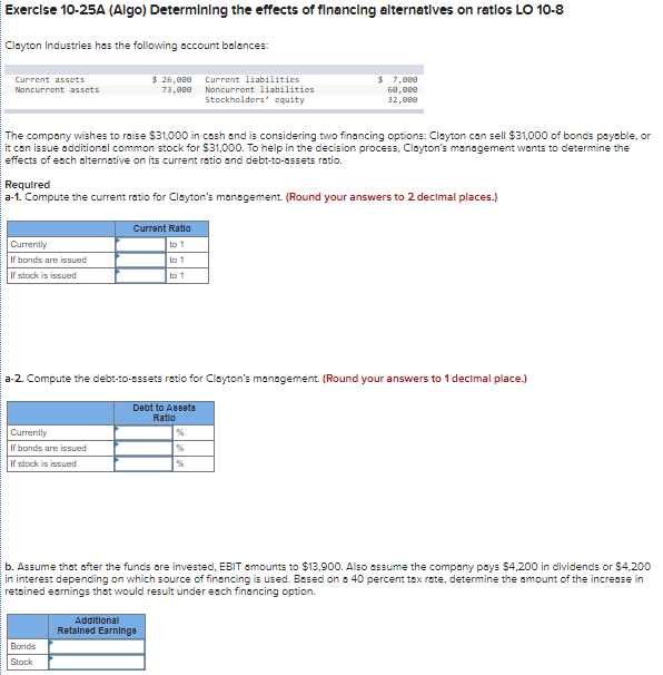 Solved Exercise 10-25A (Algo) Determining the effects of | Chegg.com
