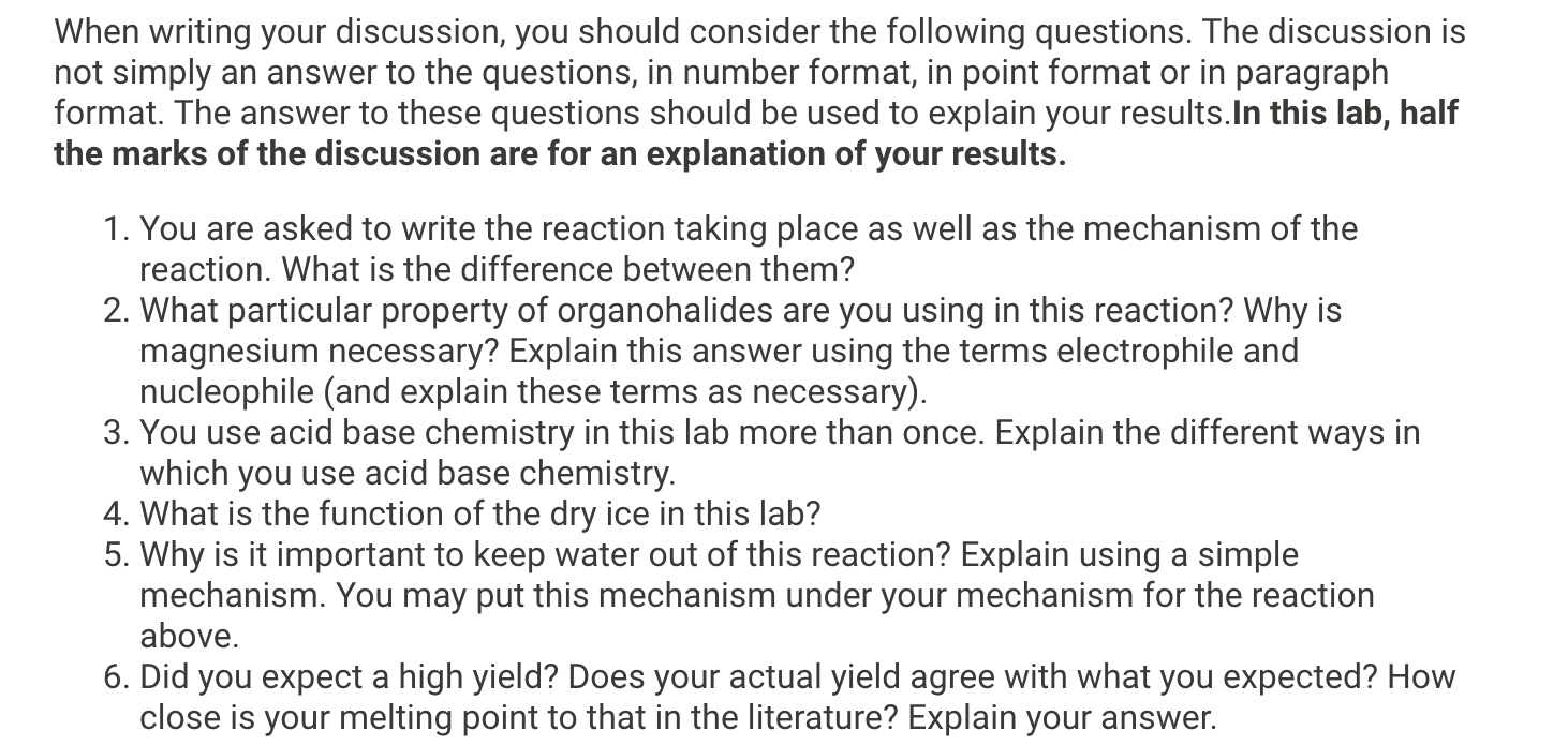 Solved When Writing Your Discussion, You Should Consider The | Chegg.com