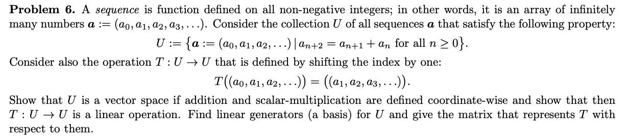 Solved Problem 6. A sequence is function defined on all | Chegg.com