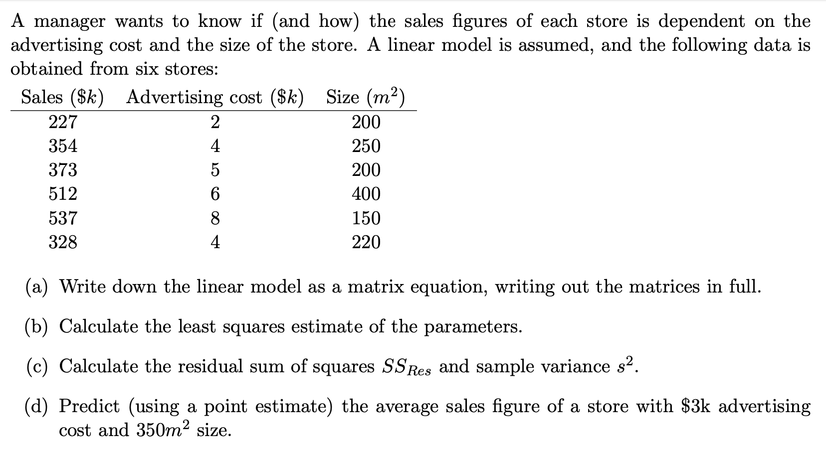 Solved A manager wants to know if (and how) the sales