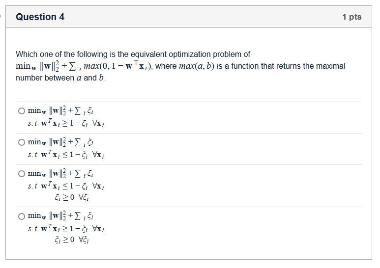 Solved Question 4 1 pts Which one of the following is the | Chegg.com