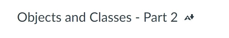 Solved Objects and Classes - Part 2 A Read everything | Chegg.com