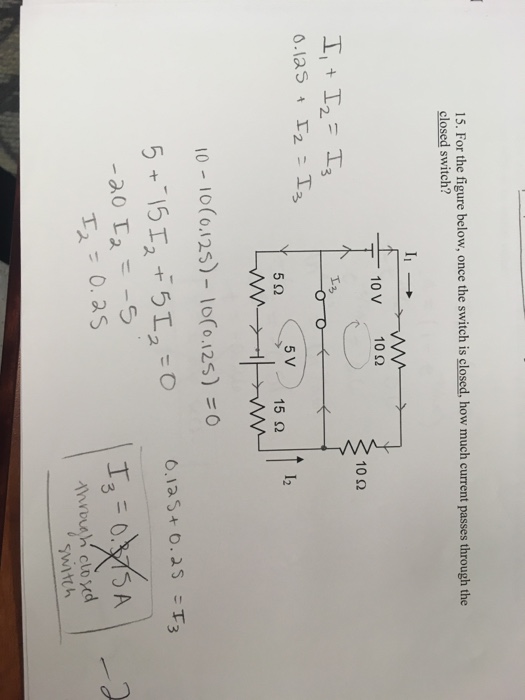 Solved 15. For The Figure Below, Once The Switch Is Closed, 