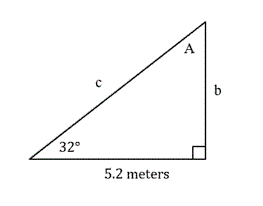 Solved 32° 5.2 meters A b | Chegg.com