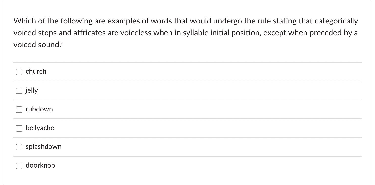 Solved Which Of The Following Are Examples Of Words That | Chegg.com