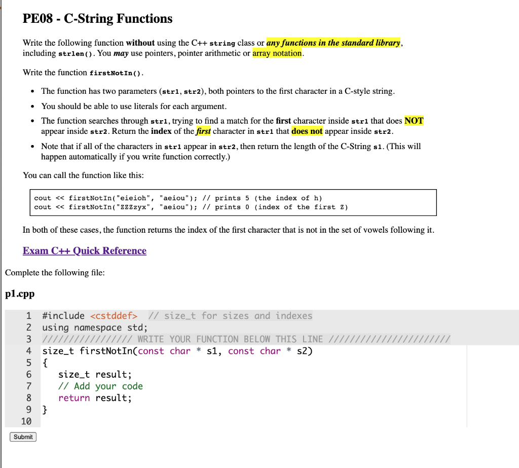 solved-c-string-functions-write-the-following-function-chegg