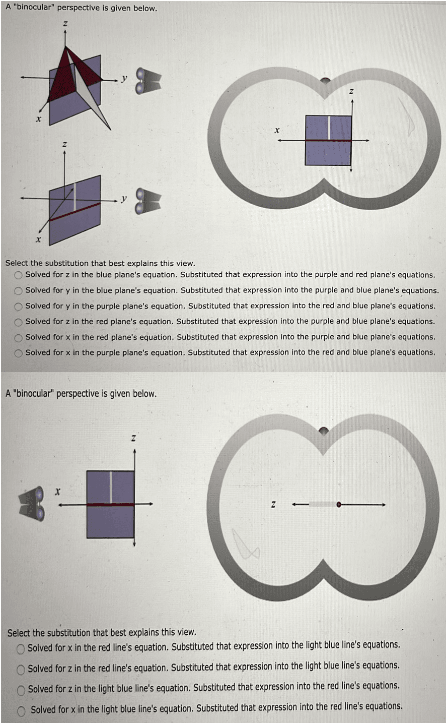 Solved A Binocular Perspective Is Given Below Z Y X 0287