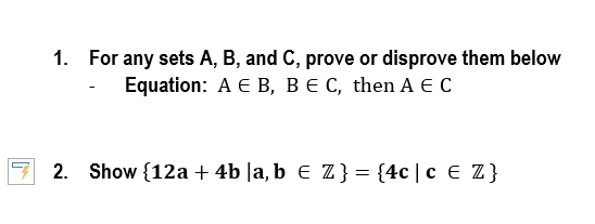 Solved 1. For Any Sets A,B, And C, Prove Or Disprove Them | Chegg.com