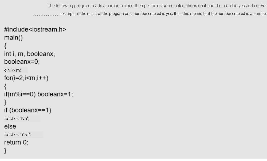 Solved The following program reads a number m and then | Chegg.com