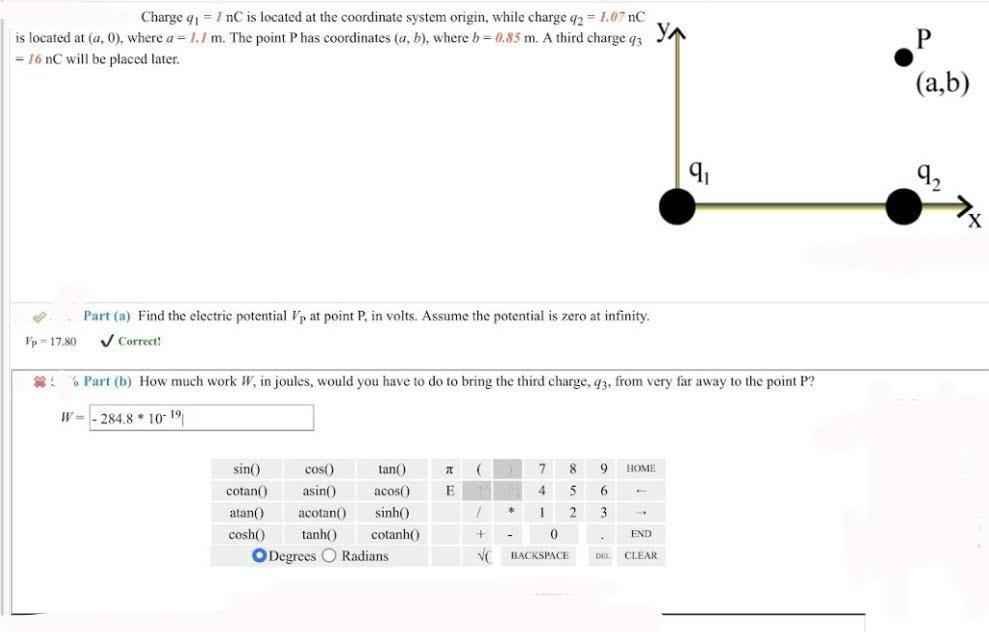 Solved Charge Q1=InC Is Located At The Coordinate System | Chegg.com