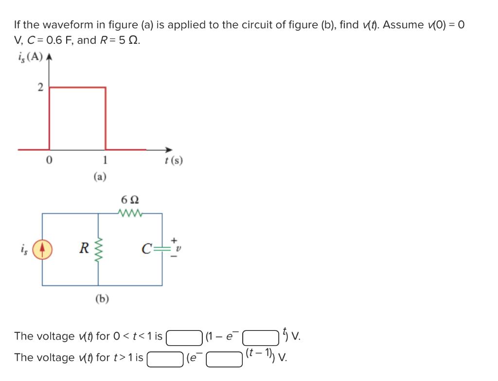 Solved If the waveform in figure (a) is applied to the | Chegg.com