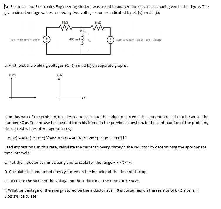 Solved An Electrical and Electronics Engineering student was | Chegg.com