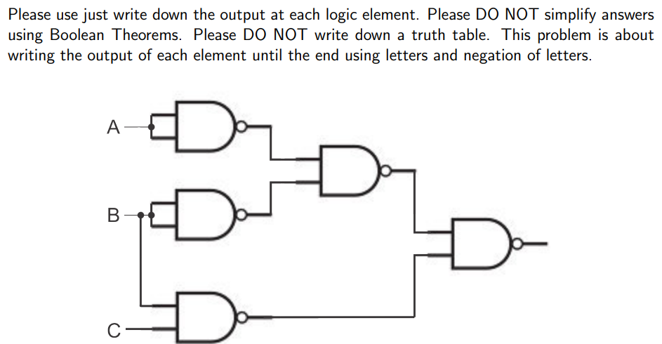 Solved Please use just write down the output at each logic | Chegg.com