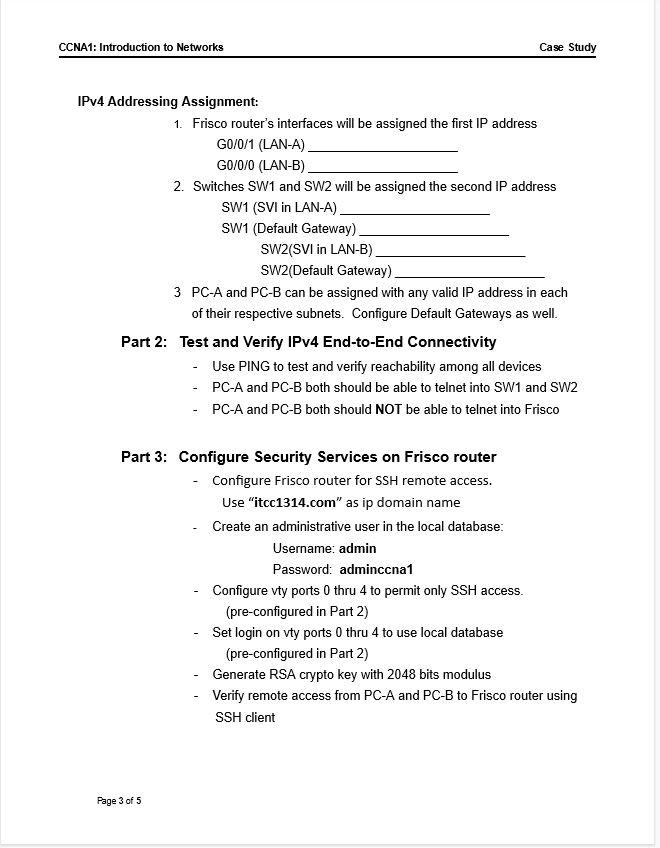 Need help for CCNA Questions for Practical. What are | Chegg.com