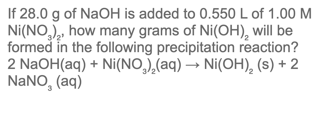 Solved If 28.0 g of NaOH is added to 0.550 L of 1.00 M | Chegg.com