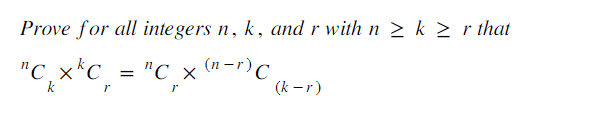 Solved Prove For All Integers N K And R With N≥k≥r That