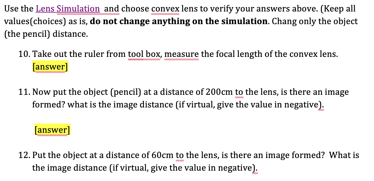 Use the Lens Simulation and choose convex lens to