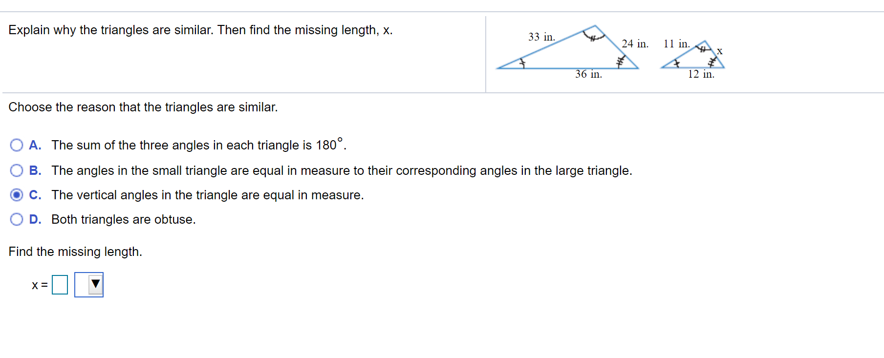 Solved Explain why the triangles are similar. Then find the