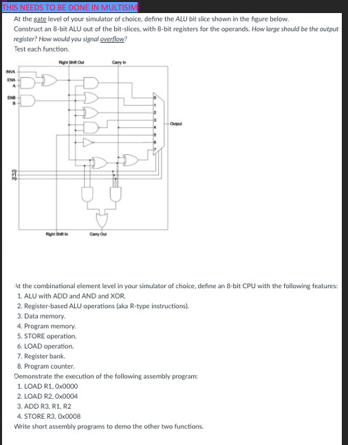 Solved THIS NEEDS TO BE DONE IN MULTISIM At the gate level | Chegg.com