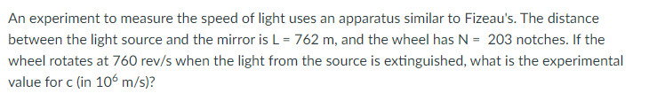 speed of light experiment