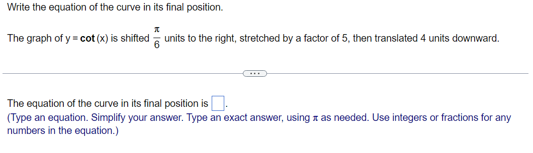 Solved Write the equation of the curve in its final | Chegg.com