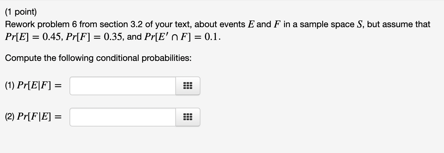 Solved (1 Point) Rework Problem 5 From Section 3.2 Of Your | Chegg.com