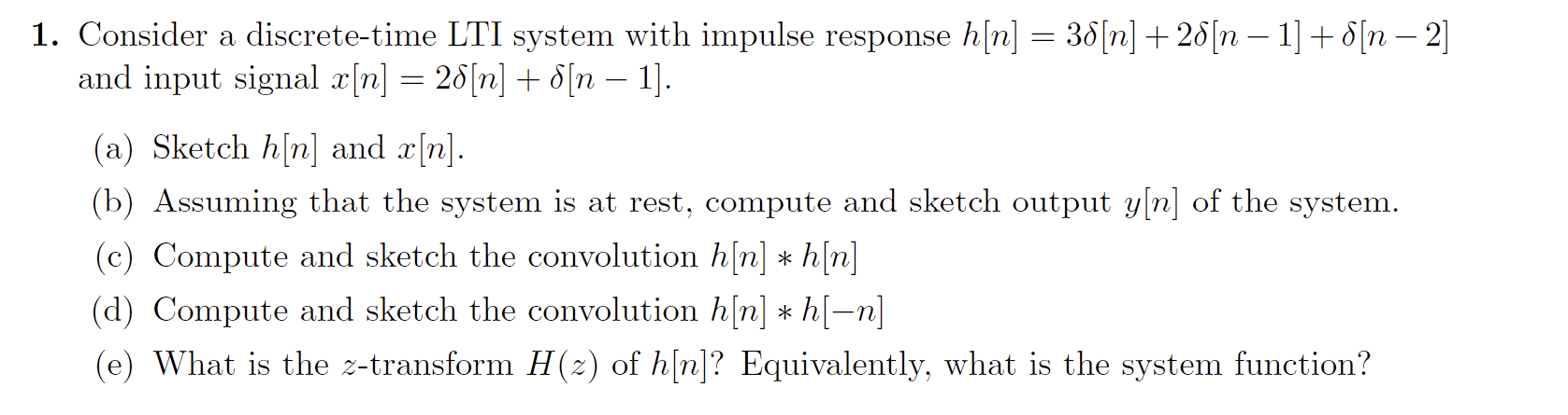 Solved 1. Consider A Discrete-time LTI System With Impulse | Chegg.com