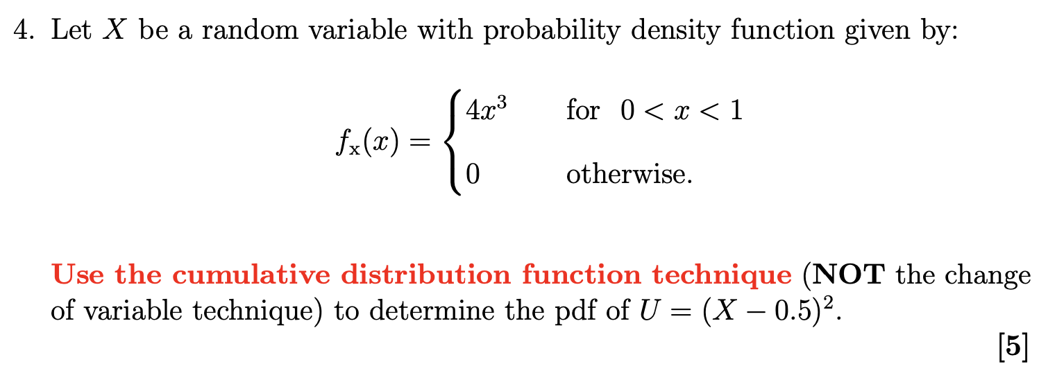 Solved 4. Let X be a random variable with probability | Chegg.com