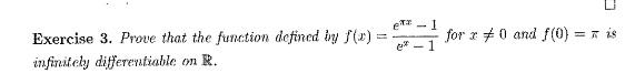 Solved ET-1 e-1 Exercise 3. Prove that the function defined | Chegg.com