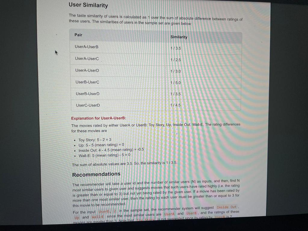 Solved CMPE 150 Fall 2021 Project 2: Movie Recommender In | Chegg.com