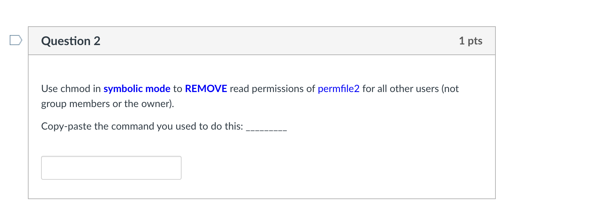 solved-question-2-1-pts-use-chmod-in-symbolic-mode-to-remove-chegg