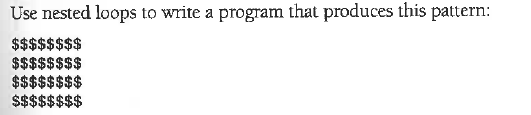 Solved Use Nested Loops To Write A Program That Produces | Chegg.com