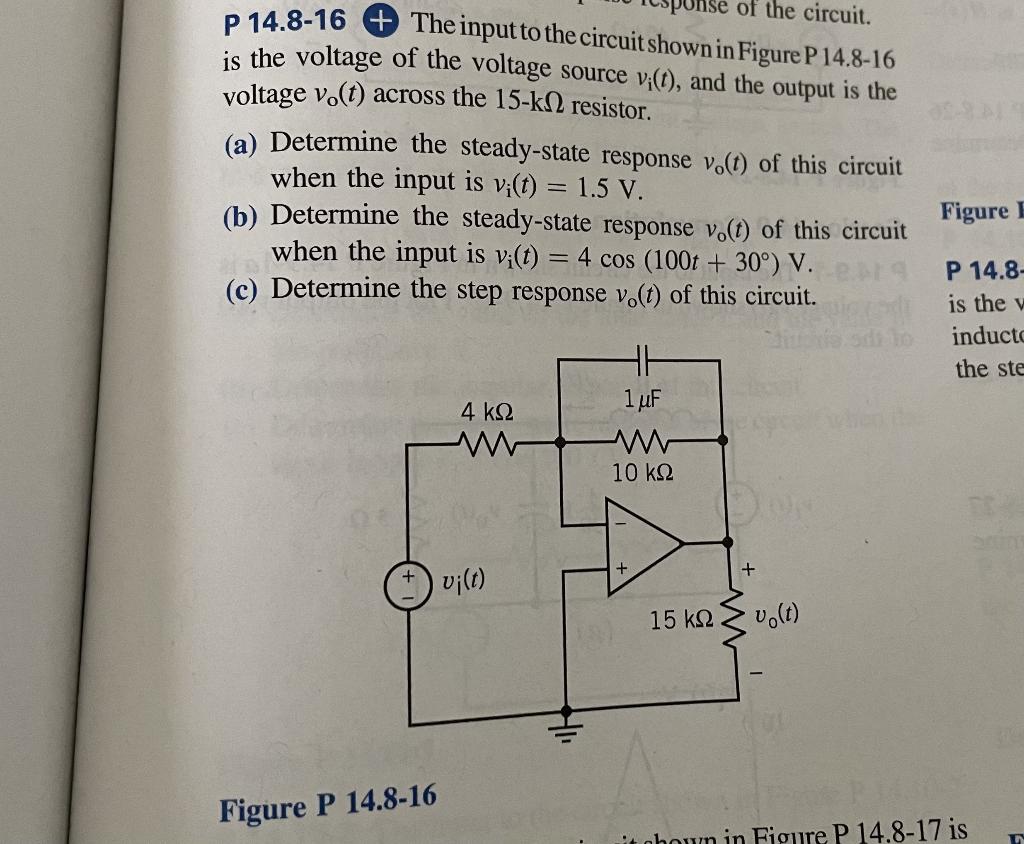 Solved The Input To The Circuit Shown In Figure P14.8-16 Is | Chegg.com