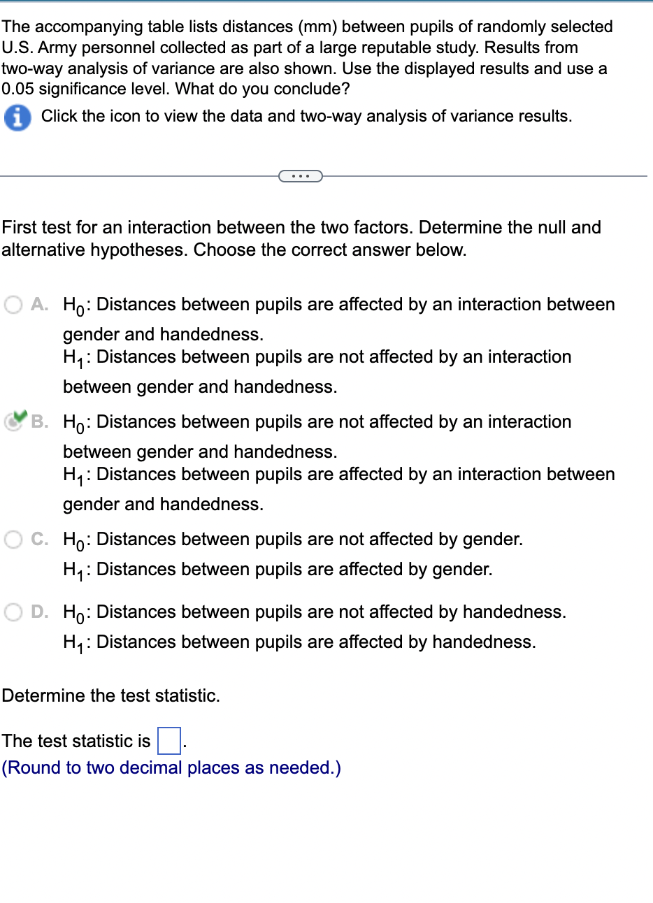 Solved If appropriate, test for an effect from the column