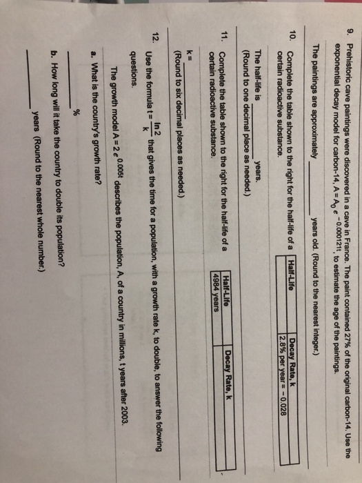 homework 3.5 applications of exponential answer key