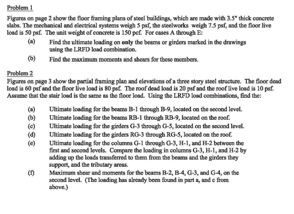 Problem 1 Figures on page 2 show the floor framing | Chegg.com