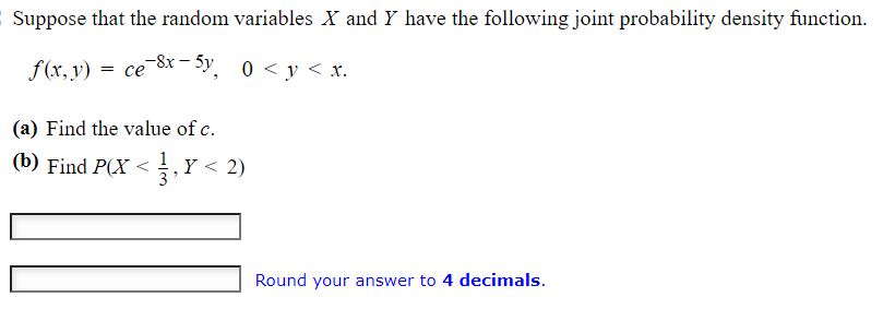 Solved Suppose That The Random Variables X And Y Have Chegg Com